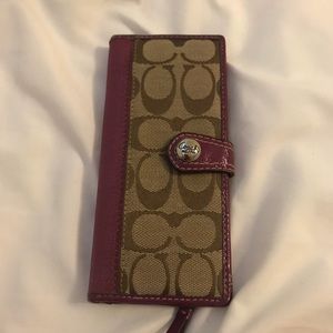 Coach Purple Signature Credit Card Wallet